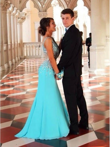 Buy New Top Mermaid Straps Sleeveless Diamond Blue Long Prom Gown Party Dresses JS989 Online Jolilis