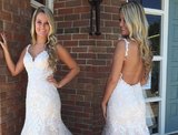 Mermaid Lace Applique Sweetheart Ivory Wedding Dresses Long Wedding Dresses JS945