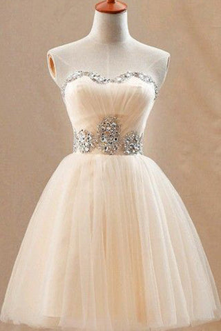 Elegant A-Line Sleeveless Knee Length With Sequins Homecoming Dresses