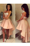 Asymmetrical Prom Dresses A Line Sweetheart Satin With Applique