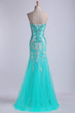 Prom Dresses Strapless Column With Beading And Applique