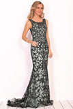 New Arrival Scoop Prom Dresses With Applique And Beads Tulle