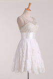 Homecoming Dresses Scoop Beaded Bodice A Line Lace