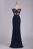 Prom Dresses Sweetheart Sheath With Applique And Slit Floor Length