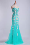 Prom Dresses Strapless Column With Beading And Applique