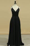 Satin Prom Dresses Straps Beaded Waistline A Line Floor Length