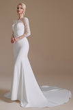 New Arrival Mermaid Long Sleeve Sweep Train Wedding Dresses