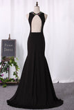 New Arrival Scoop With Beading Mermaid Spandex Evening Dresses