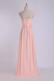 Sweetheart A Line Prom Dress With Sash Pick Up Long Chiffon Skirt