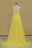 New Arrival Chiffon Bridesmaid Dresses Sweetheart Sweep Train A Line