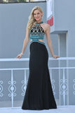 Prom Dresses Scoop Spandex With Beading Mermaid Sweep Train