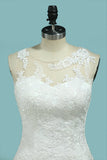 Scoop Lace With Applique Wedding Dresses Mermaid Court Train