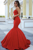 Mermaid Sweetheart Satin Evening Dresses Sweep Train