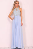 New Arrival Scoop Chiffon With Beading Prom Dresses Open Back