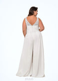 Eliza Lace Chiffon Jumpsuit Diamond White SJSP0020035