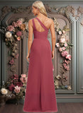 Kaylynn A-line One Shoulder Floor-Length Chiffon Bridesmaid Dress With Ruffle JLP0025824