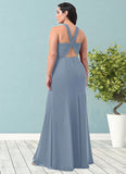 Hayley A-Line Pleated Chiffon Floor-Length Dress SJSP0019607