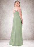 Nina Mermaid Ruched Chiffon Floor-Length Dress SJSP0019779