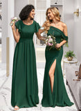 Taniya A-Line Scoop Neck Floor-Length Bridesmaid Dress With Ruffle UKP0012773