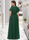 Taniya A-Line Scoop Neck Floor-Length Bridesmaid Dress With Ruffle UKP0012773