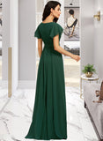 Taniya A-Line Scoop Neck Floor-Length Bridesmaid Dress With Ruffle UKP0012773