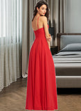 Yaritza A-Line Scoop Neck Floor-Length Bridesmaid Dress UKP0012779