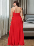 Yaritza A-Line Scoop Neck Floor-Length Bridesmaid Dress UKP0012779