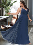 Adalyn A-Line V-neck Floor-Length Bridesmaid Dress With Split Front UKP0012780