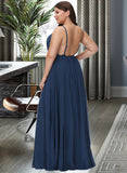 Adalyn A-Line V-neck Floor-Length Bridesmaid Dress With Split Front UKP0012780