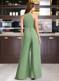 Rebecca Jumpsuit/Pantsuit High Neck Floor-Length Bridesmaid Dress With Bow(s) UKP0012792