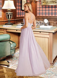 Lola A-Line V-neck Asymmetrical Bridesmaid Dress With Ruffle Split Front UKP0012799