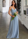 Rachel A-LineV-neckFloor-LengthChiffonBridesmaidDressWithRuffle#251359 UKP0012805