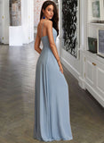 Rachel A-LineV-neckFloor-LengthChiffonBridesmaidDressWithRuffle#251359 UKP0012805