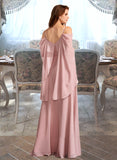 Noemi A-Line V-neck Floor-Length Bridesmaid Dress UKP0012810