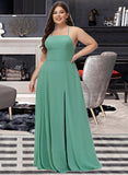 Addisyn A-Line Square Neckline Floor-Length Chiffon Bridesmaid Dress UKP0012811