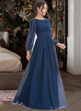 Maddison A-Line Floor-Length Bridesmaid Dress With Ruffle UKP0012816