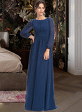 Maddison A-Line Floor-Length Bridesmaid Dress With Ruffle UKP0012816