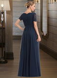 Kaliyah A-Line V-neck Floor-Length Chiffon Bridesmaid Dress UKP0012821