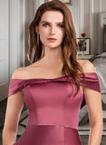 Savannah A-Line Off-the-Shoulder Floor-Length Bridesmaid Dress With Split Front UKP0012845