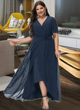 Anya A-LineV-neckAsymmetricalChiffonBridesmaidDressWithBow(s)#251390 UKP0012846