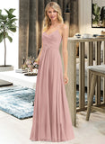 Lorena A-LineV-neckFloor-LengthChiffonBridesmaidDressWithRuffle#251358 UKP0012849