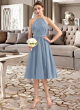 Maryjane A-Line Scoop Neck Knee-Length Chiffon Bridesmaid Dress With Ruffle UKP0012853