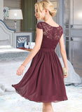 Virginia A-Line Scoop Neck Knee-Length Chiffon Bridesmaid Dress UKP0012869