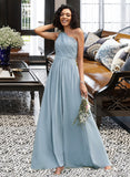 Marisa A-Line One-Shoulder Floor-Length Bridesmaid Dress With Lace Sequins UKP0012878