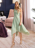 Janet A-Line One-Shoulder Asymmetrical Bridesmaid Dress With Ruffle UKP0012884