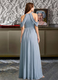 Martina A-Line High Neck Floor-Length Bridesmaid Dress UKP0012919