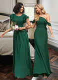 Lilian Trumpet/Mermaid One-Shoulder Floor-Length Bridesmaid Dress With Split Front UKP0012921