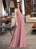 Evelyn A-Line Floor-Length Bridesmaid Dress UKP0012922