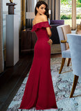 Maisie Sheath/Column Off-the-Shoulder Floor-Length Chiffon Bridesmaid Dress With Split Front Cascading Ruffles UKP0012944