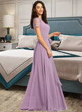 Addyson A-Line Scoop Neck Floor-Length Bridesmaid Dress UKP0012952